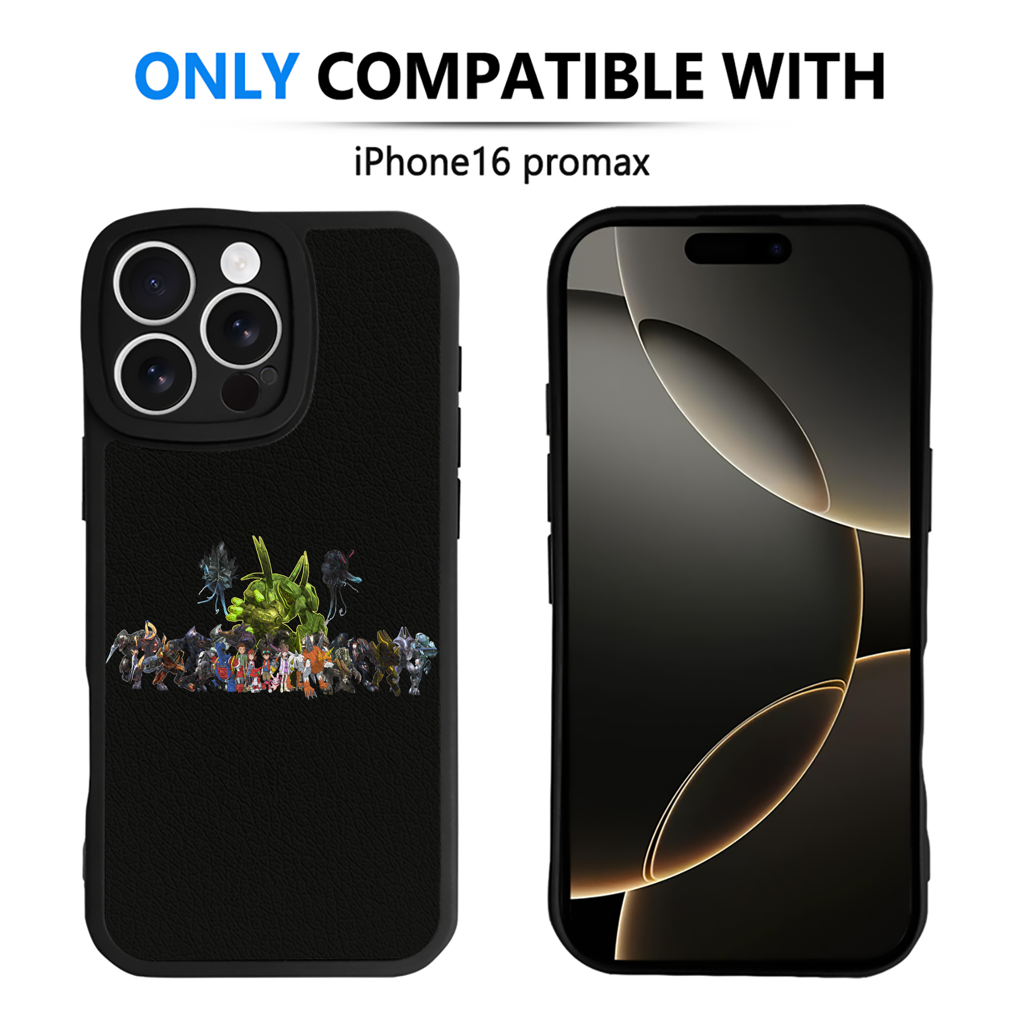 （画像用） Digimon デジタルモンスター/デジモン 【iPhone 16シリーズ対応】シリコンスマホケース（レザー調） 材質：シリコン